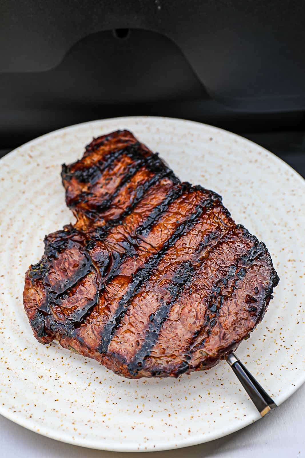 Grilled Sirloin Steak with grill marks sear