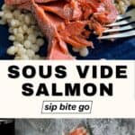 Sous Vide Salmon Recipe precision cooker with text overlay