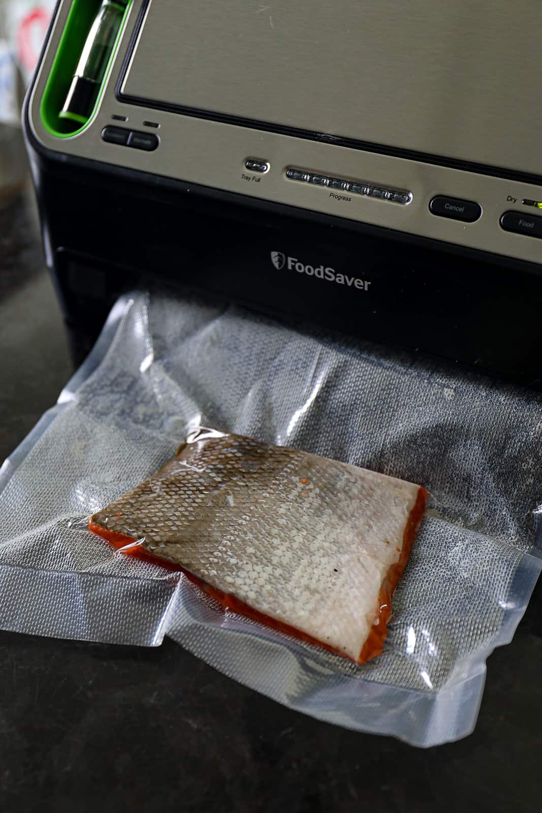 Vacuum sealing salmon for Sous Vide Cooking