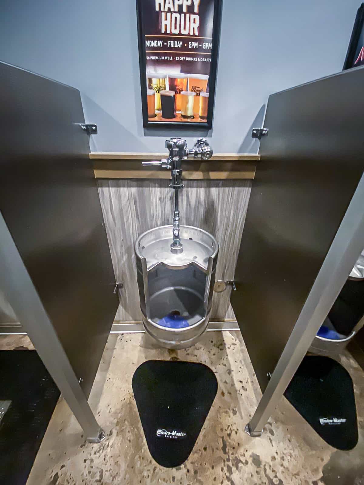 Bathroom urinal at Fords Garage in Plano Texas