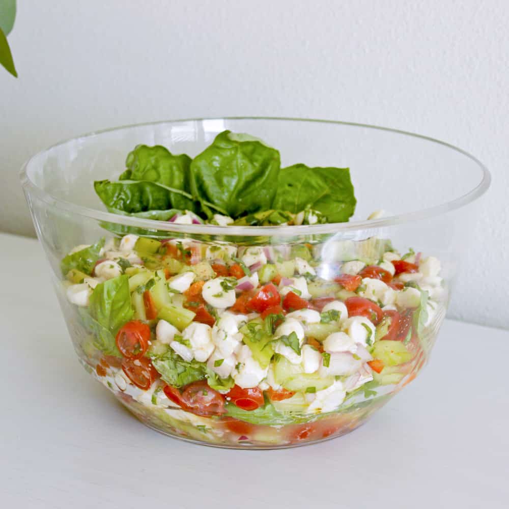 Caprese Cucumber Tomato Salad
