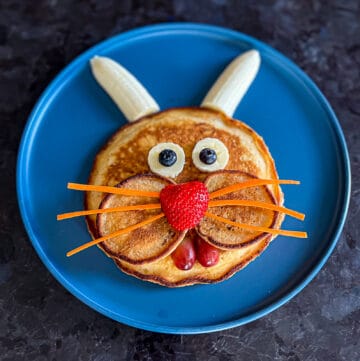 Cute Easter Bunny Pancake Ideas with fruit