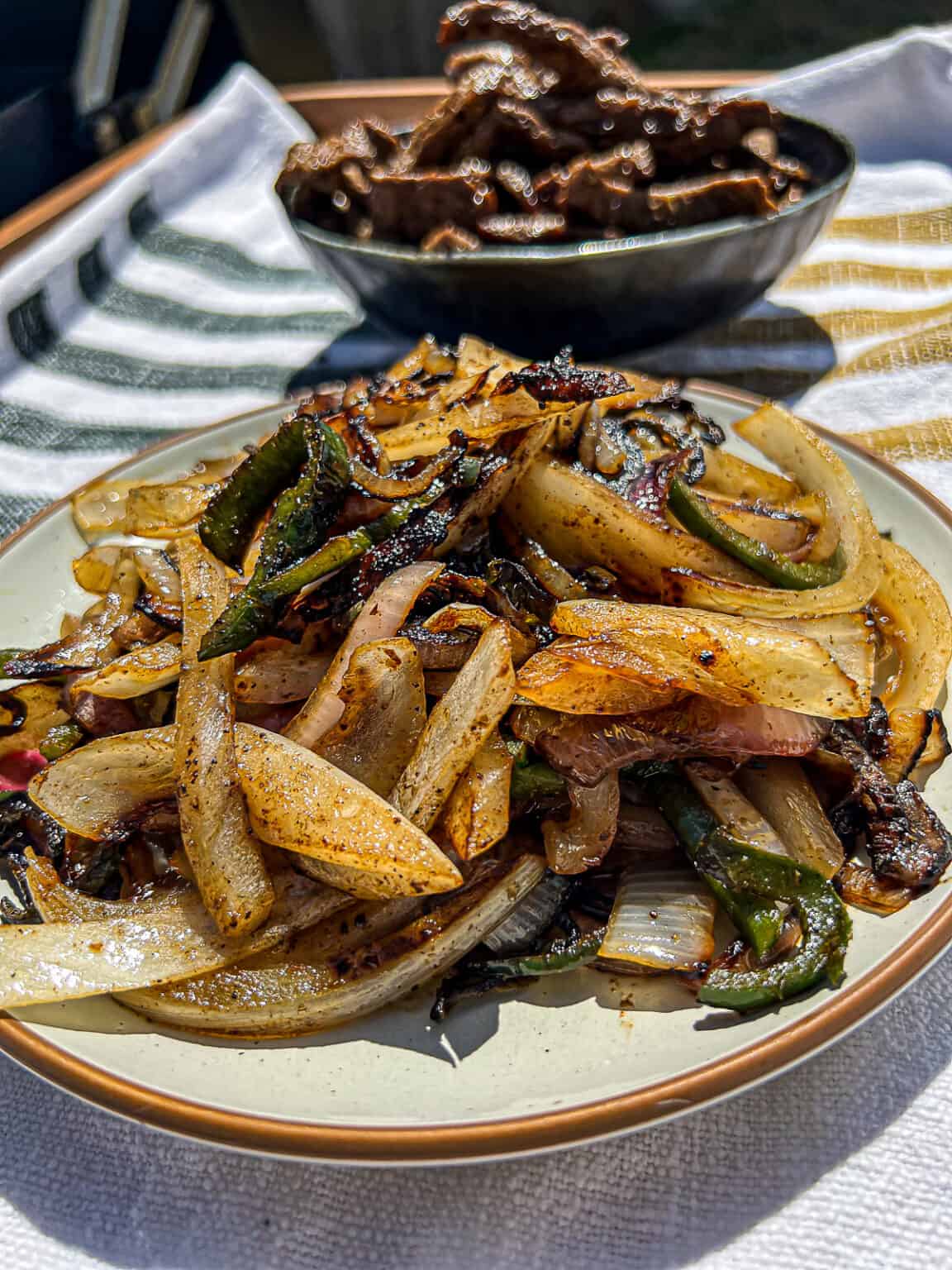 Steak Fajitas On Griddle (Traeger Flatrock Demo) Sip Bite Go