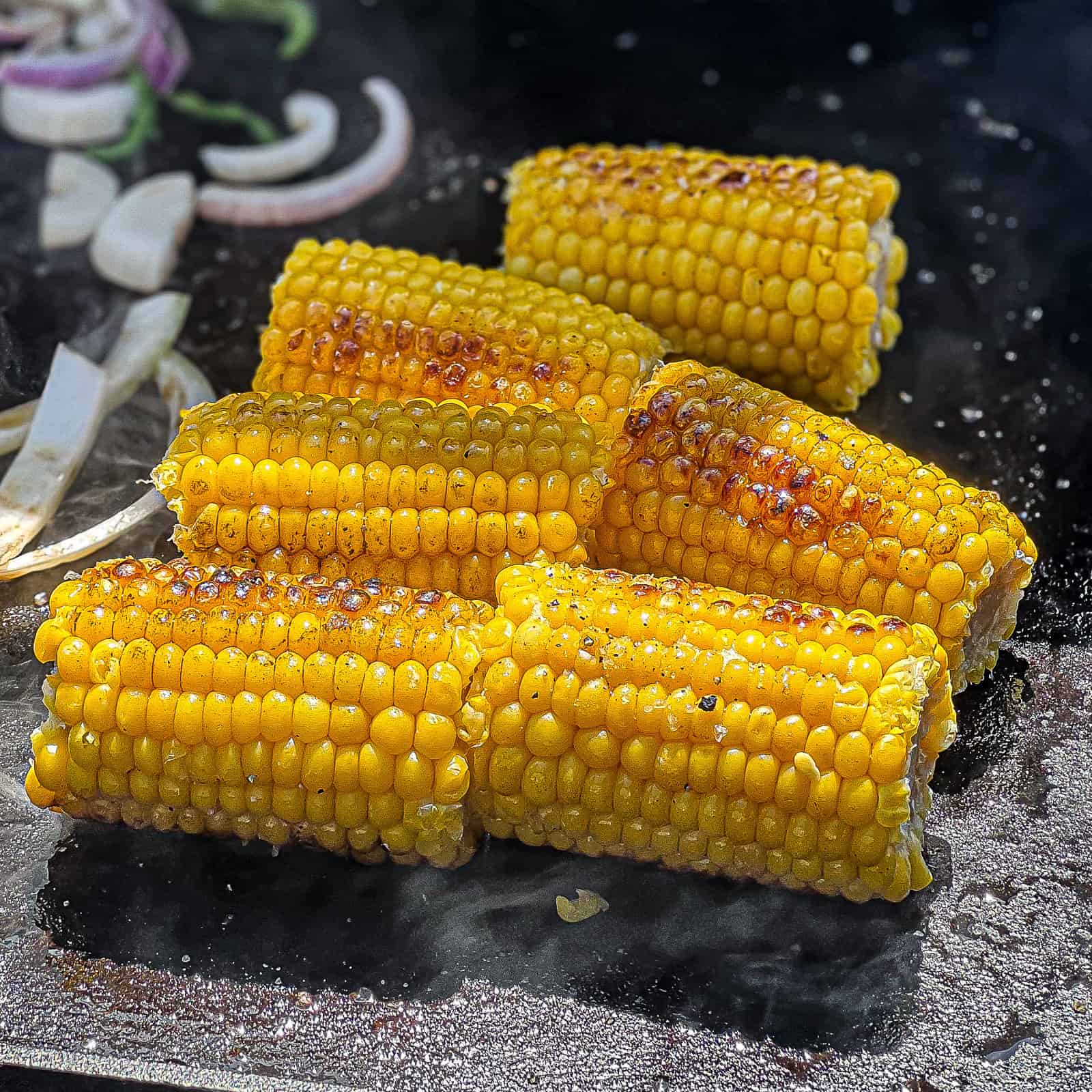 Cooking Griddle Corn On The Cob on Traeger Flatrock Grill