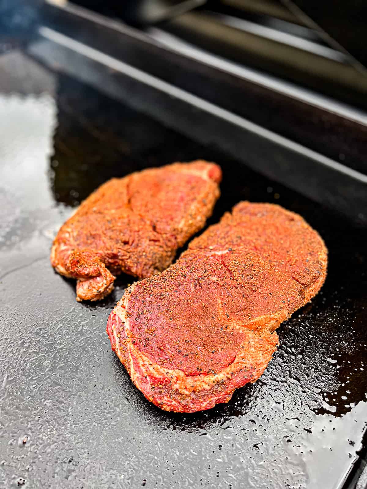 Cooking Ribeye Steak on Flatrock Griddle Grill 