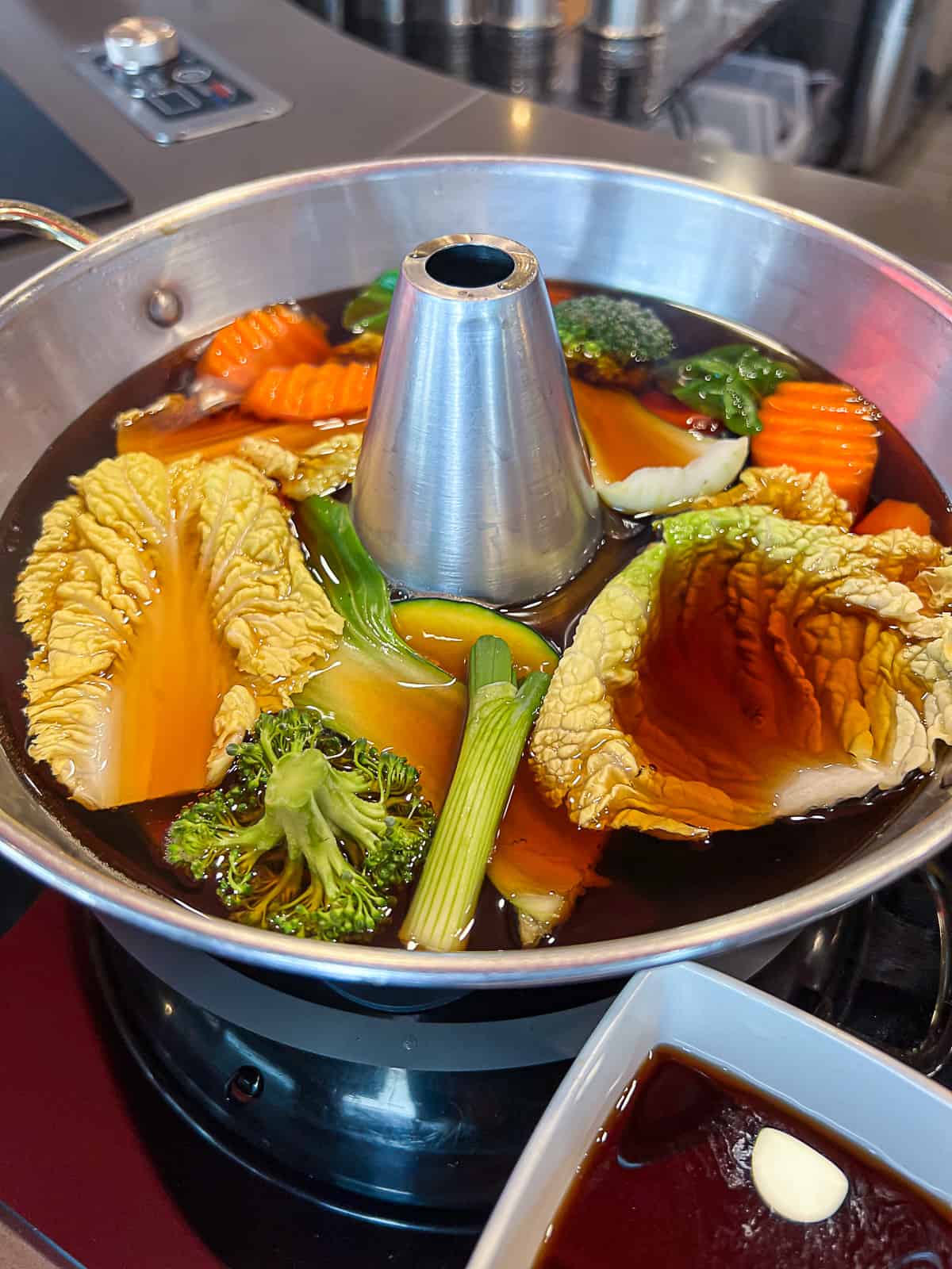 Hot Pot Vegetables at Tabu Shabu in McKinney Texas