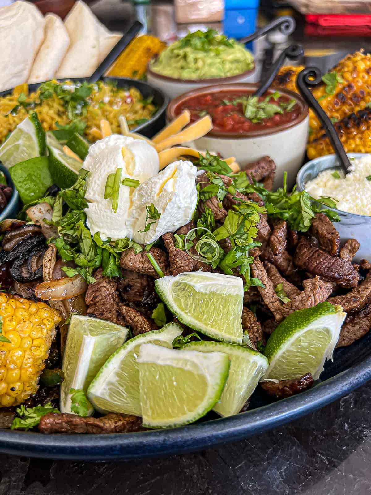 Fajitas Side Dish Ideas on Fajita Platter with Steak 