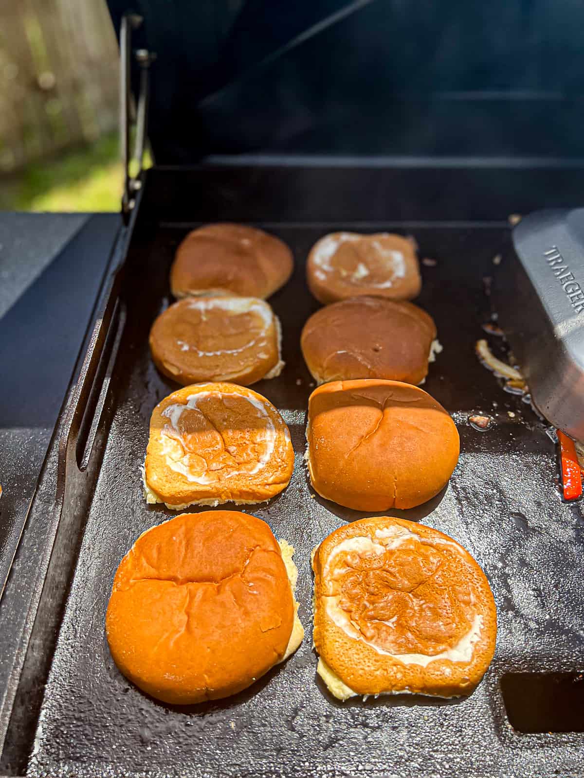 Griddle Toasting Hamburger Buns on the Flatrock Griddle 