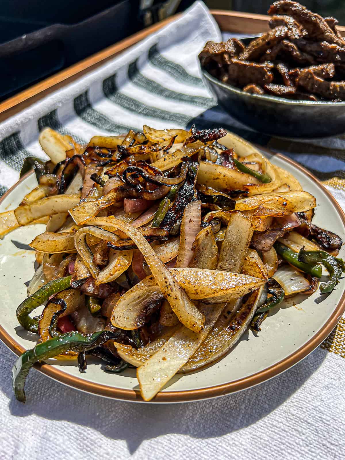 Griddled Fajitas Side Dish Onions and Peppers 