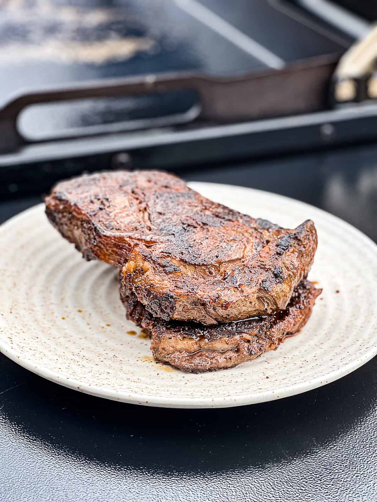 Griddled Ribeye Steaks Recipe on the Traeger Flatrock Griddle 