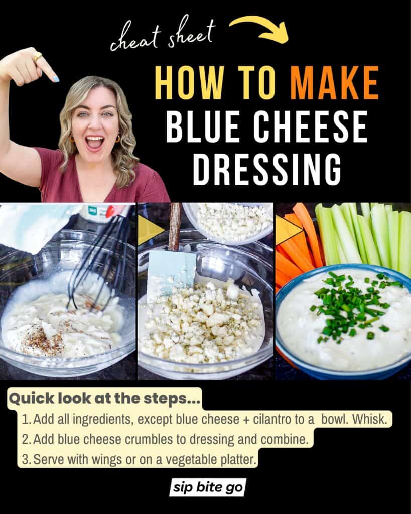 Blue Cheese Dressing Recipe For Wings (No Mayo) - Sip Bite Go