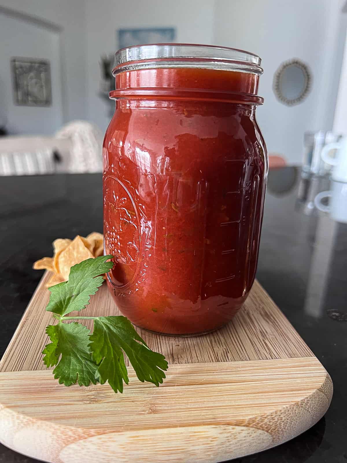 Mason Jar With Homemade Enchilada Sauce