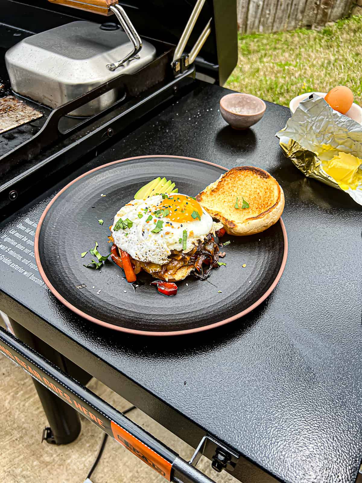 Traeger Flatrock Griddle with Griddled Egg Breakfast Dish