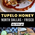 Tupelo Honey Southern Kitchen & Bar menu photos with text overlay and Sip Bite Go logo