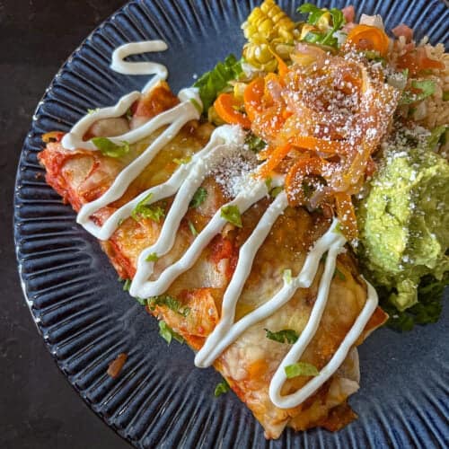 Homemade Chicken Enchiladas Recipe with Red Enchilada Sauce