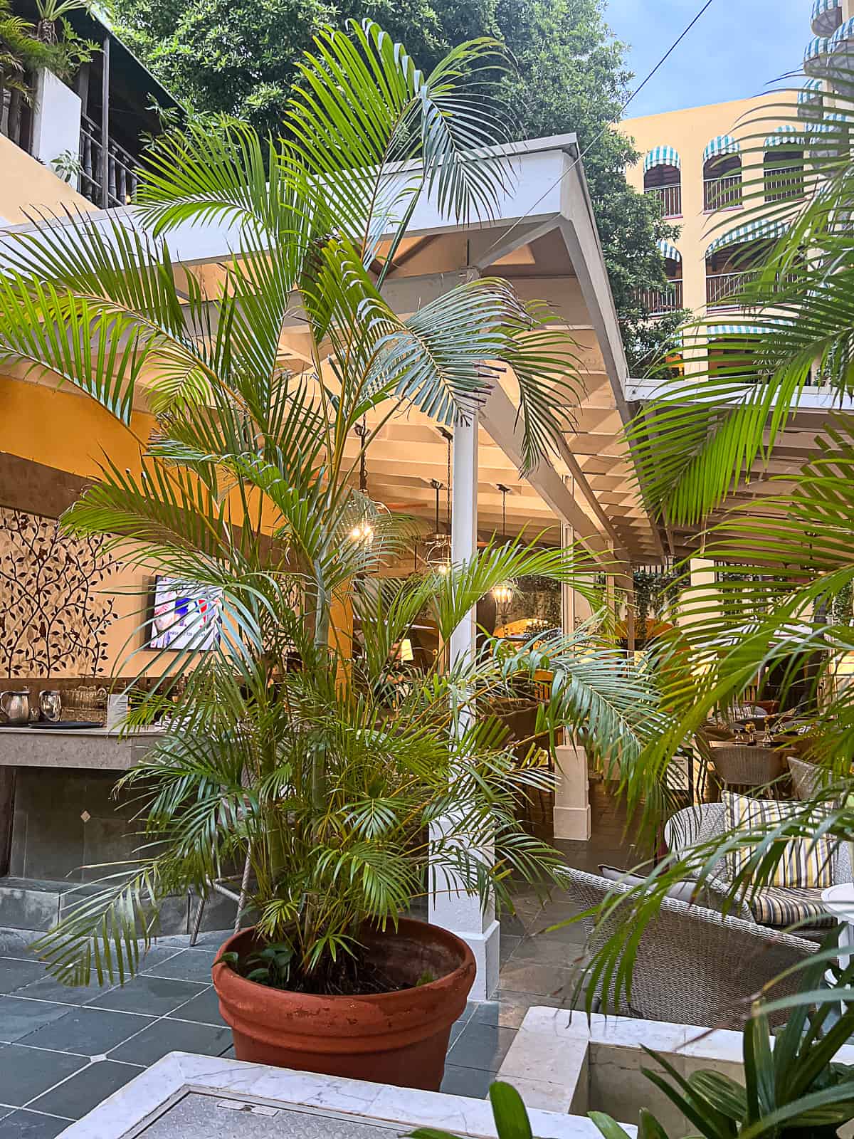 Atrium restaurant and bar inside Hotel el Convento in Old San Juan Puerto Rico