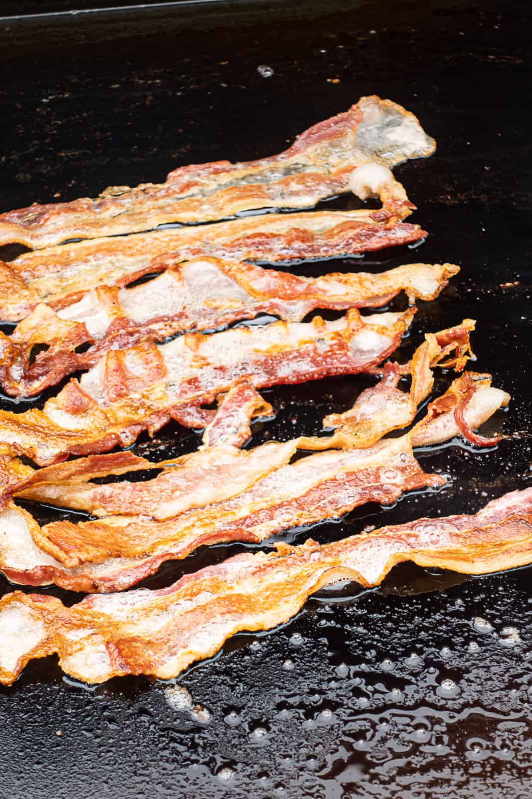 Bacon Cooking on Blackstone Grills Griddle