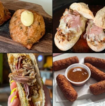 Best Restaurants in San Juan Puerto Rico collage with mofongo and croquettes and other food