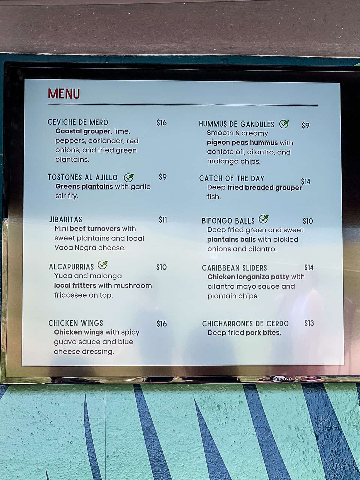 El Cuchifrito Comido de Barrio Menu at Casa Bacardi Puerto Rico