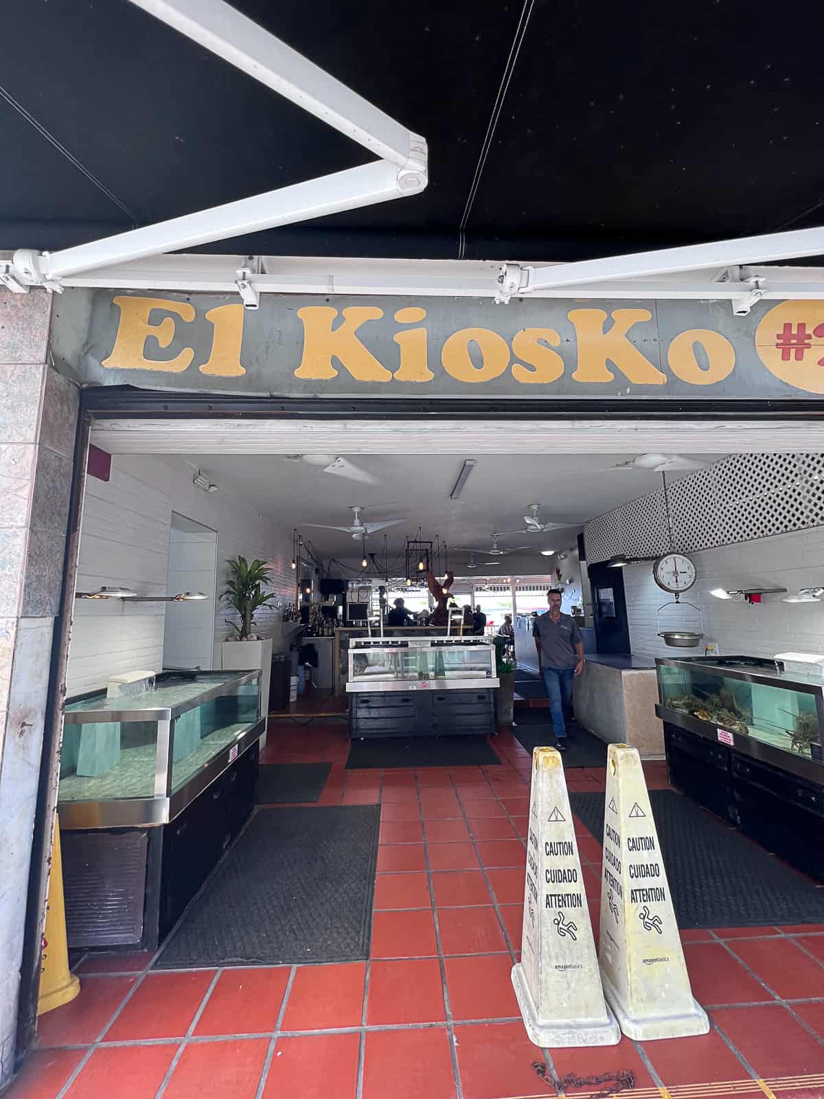 El Kiosko Restaurant with Seafood Lobster at Luquillo Beach Puerto Rico