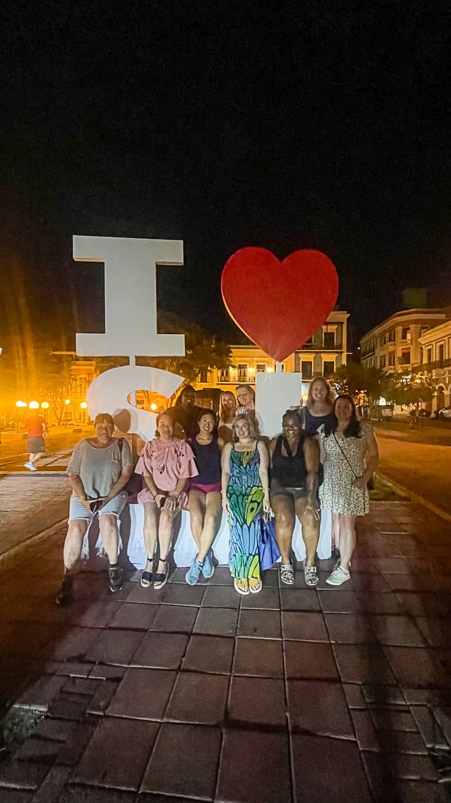 I Love San Juan Sign with Tour Group from The Spoon Experience Excursion Sip Bite Go