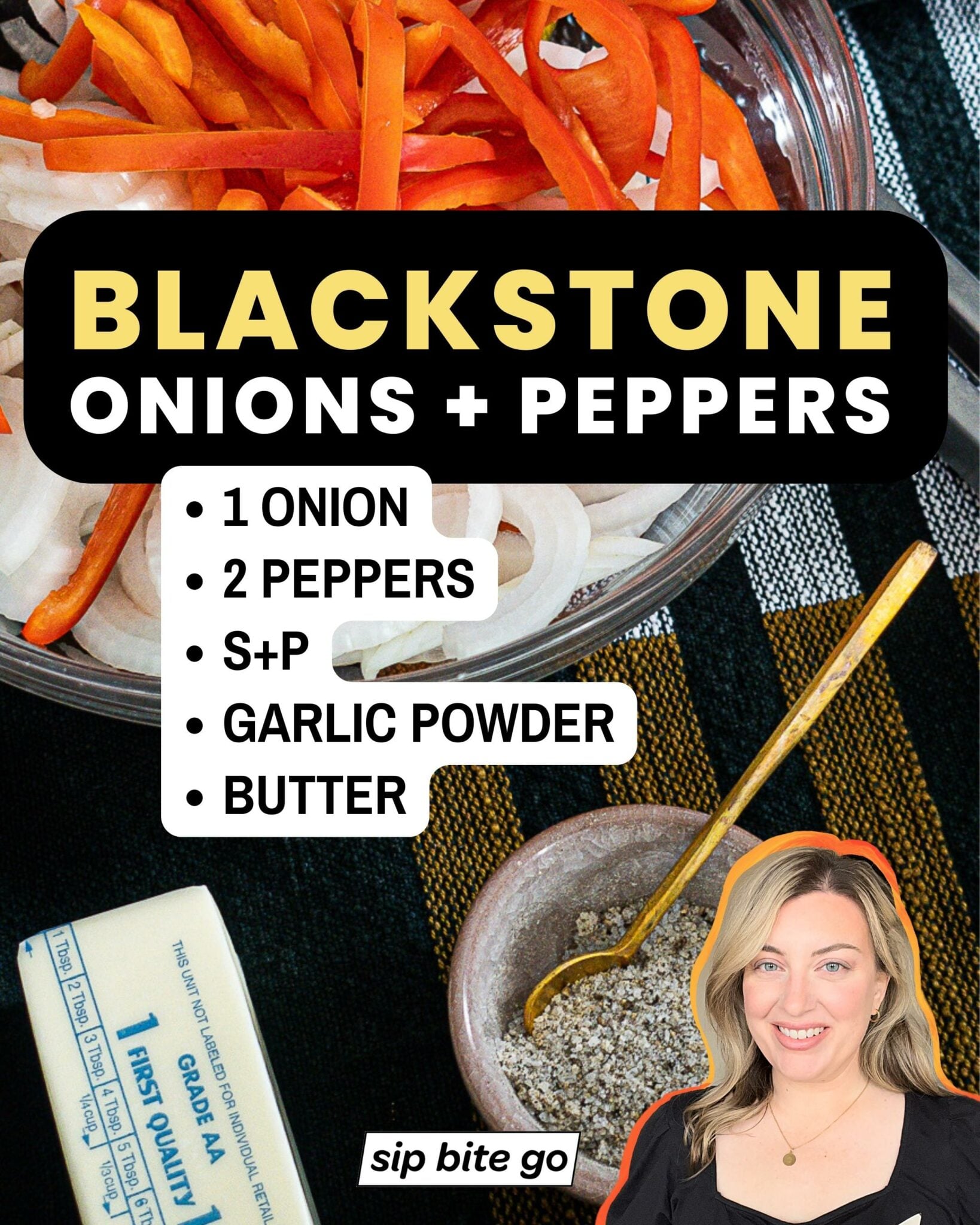 How To Cook Peppers and Onions on Blackstone Sip Bite Go