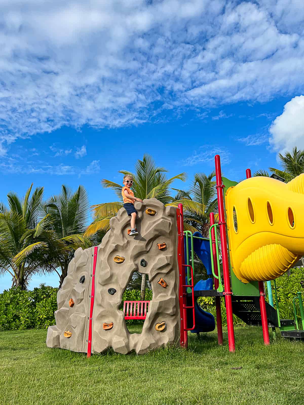 Kid On Climbing Wall Play Ground at Caribe Hilton Puerto Rico Resort