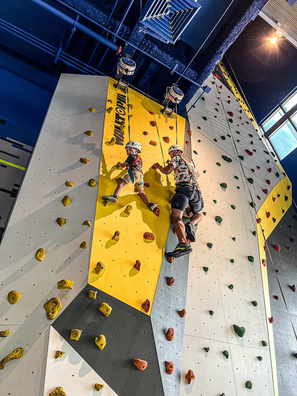 Rock Climbing at TOROVERDE Urban Park in T Mobile District San Juan