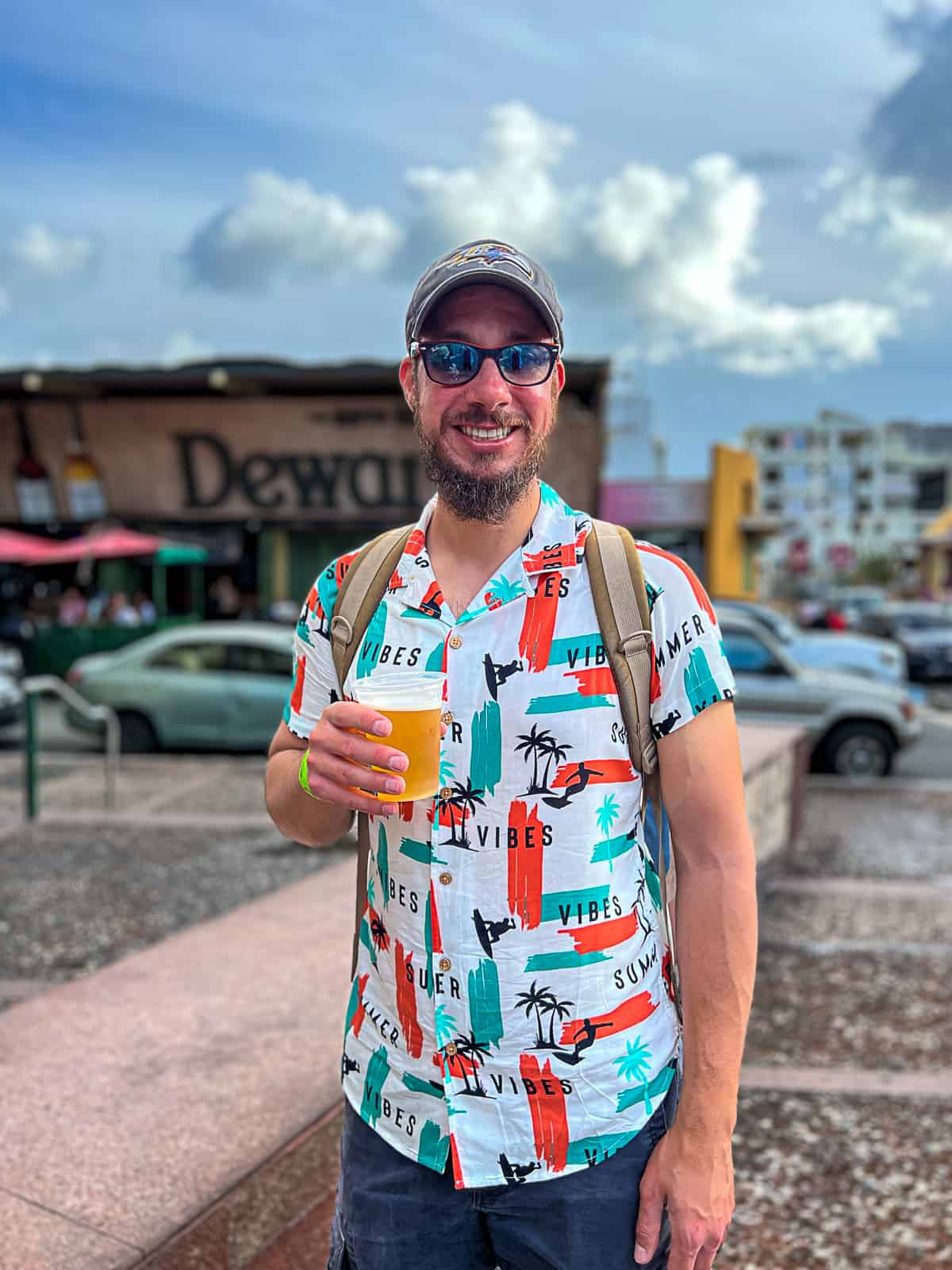 Tourist Drinking in La Placita de Santurce