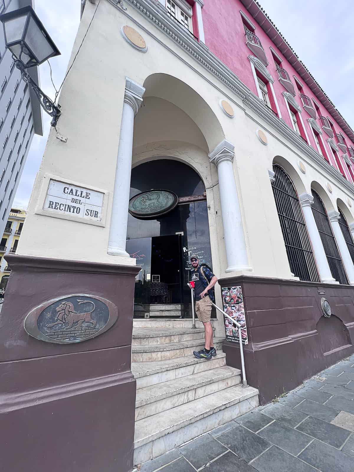 Tourist Entering to get food at Triana Tapas and Restaurant in San Juan Puerto Rico