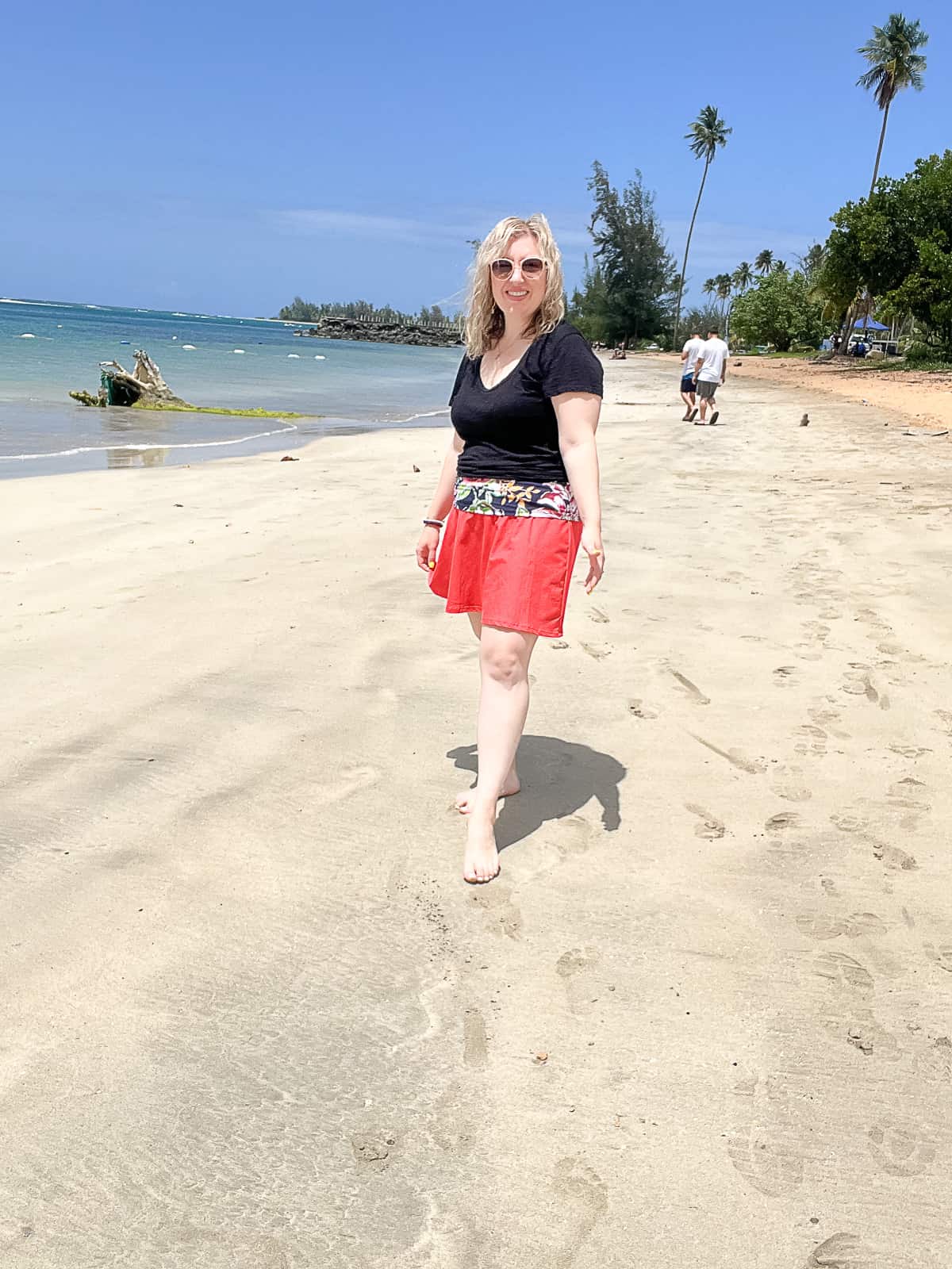 Travel Blogger Jenna Passaro at Playa Fortuna Beach in Luquillo Puerto Rico