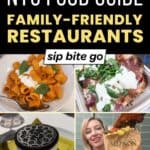 NYC Food Travel Restaurants that are kids friendly guide with Jenna Passaro and text overlay with Sip Bite Go logo