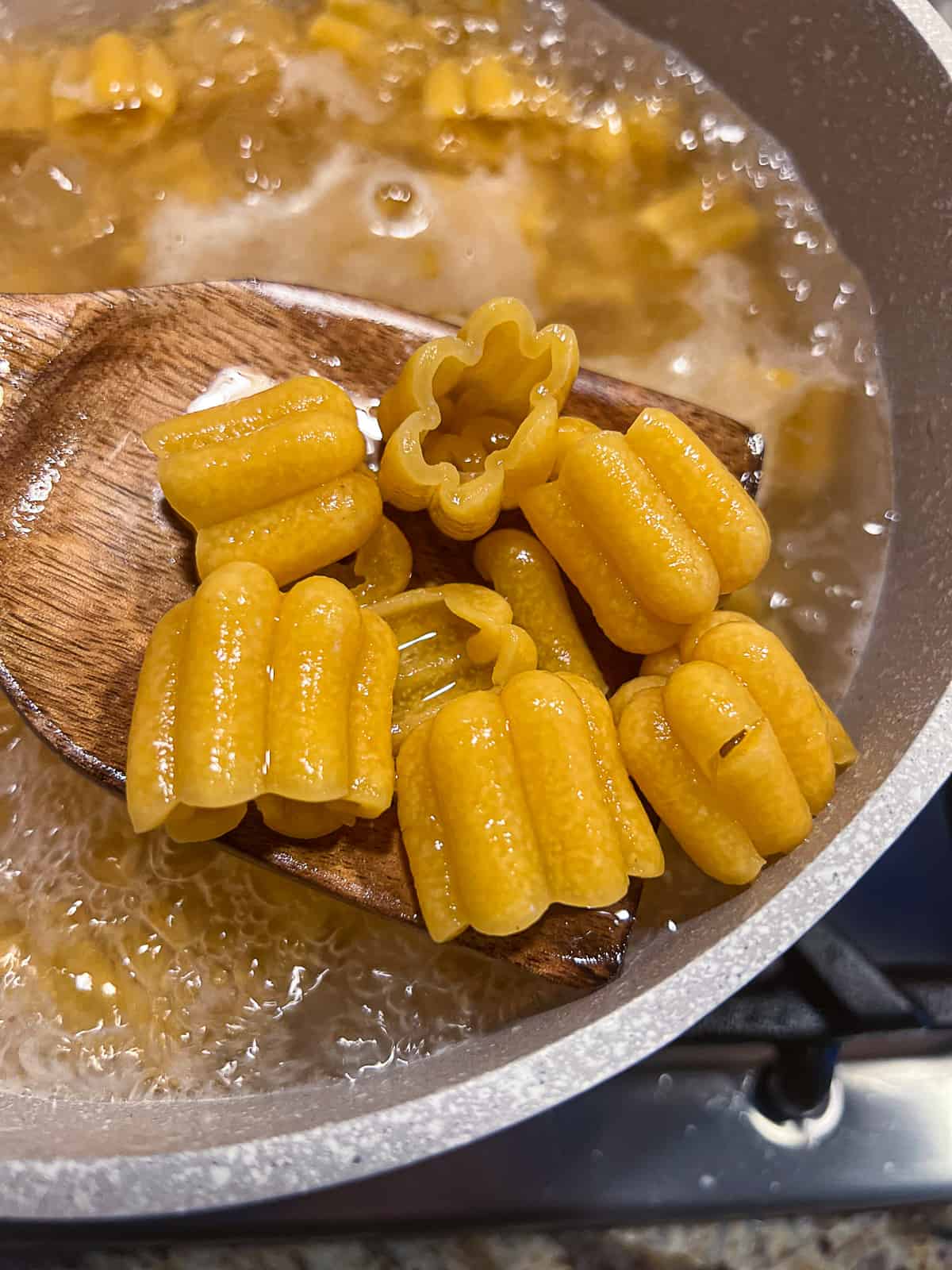 Boiling butternut squash pasta
