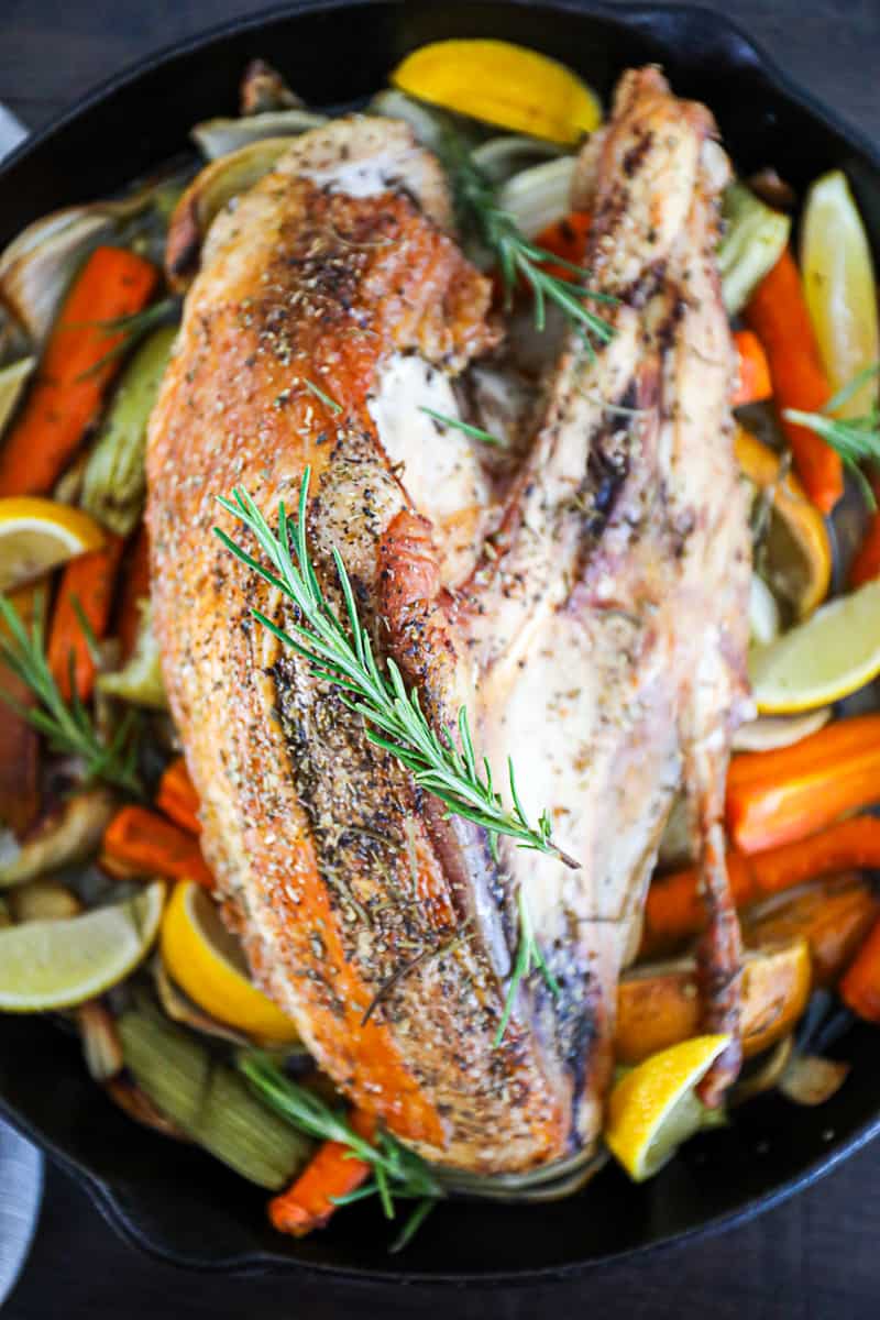 Roasted Turkey Recipe with herbs and vegetables