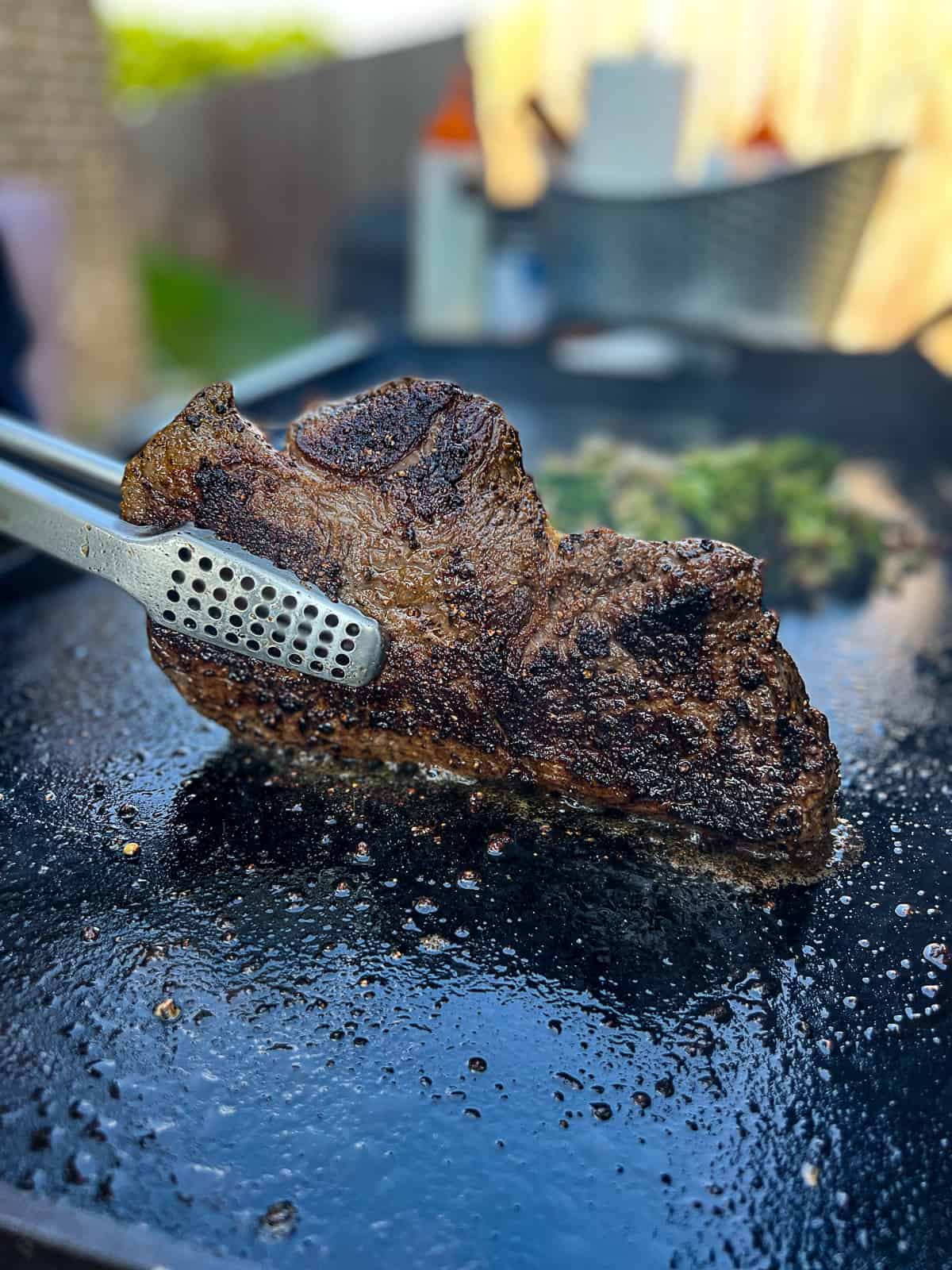 Searing Sirloin Steak on the Traeger Flatrock Griddle