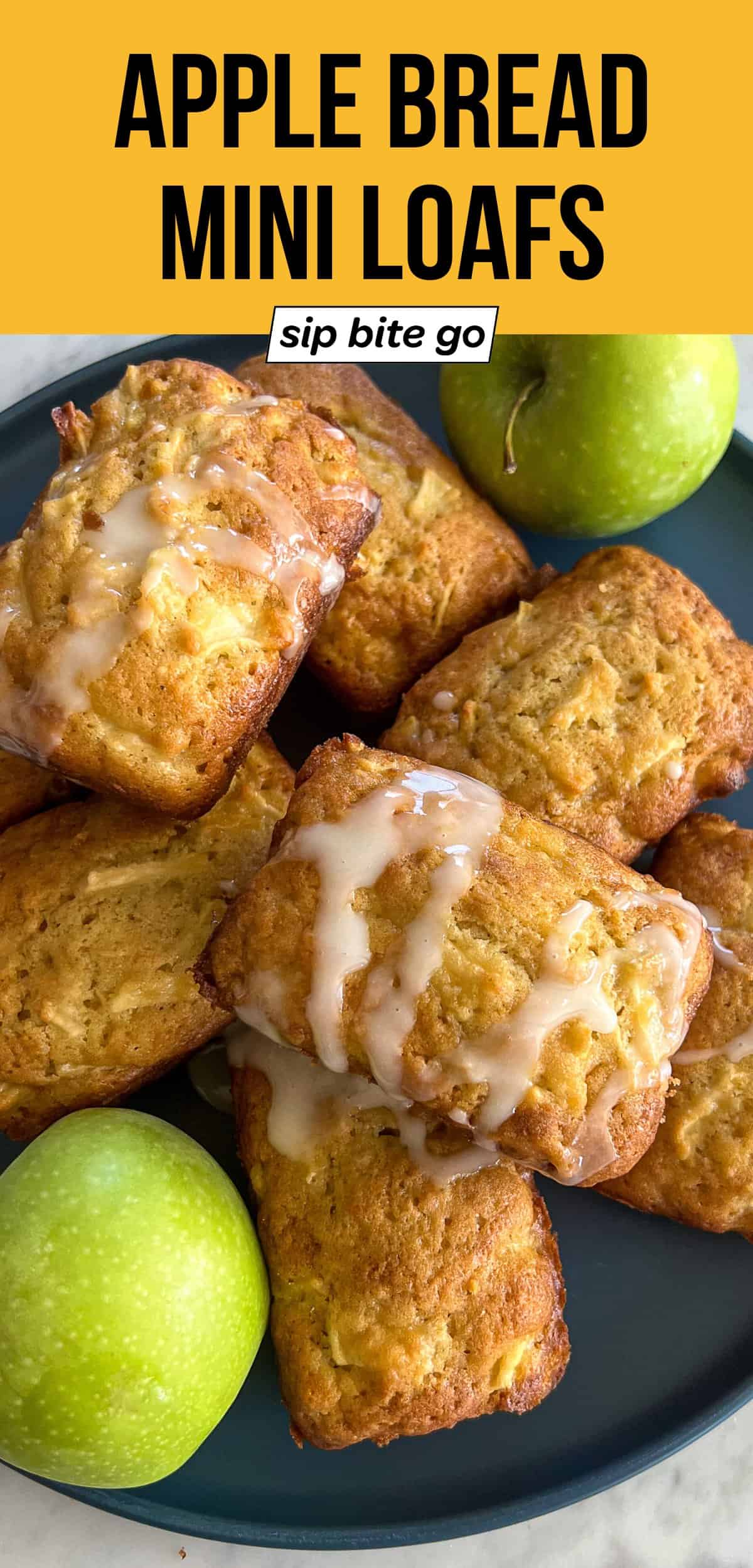 Apple Bread Mini Loaves recipe image with text overlay