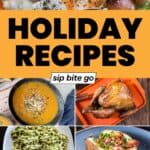 Holiday Recipes Photo Collage with text overlay