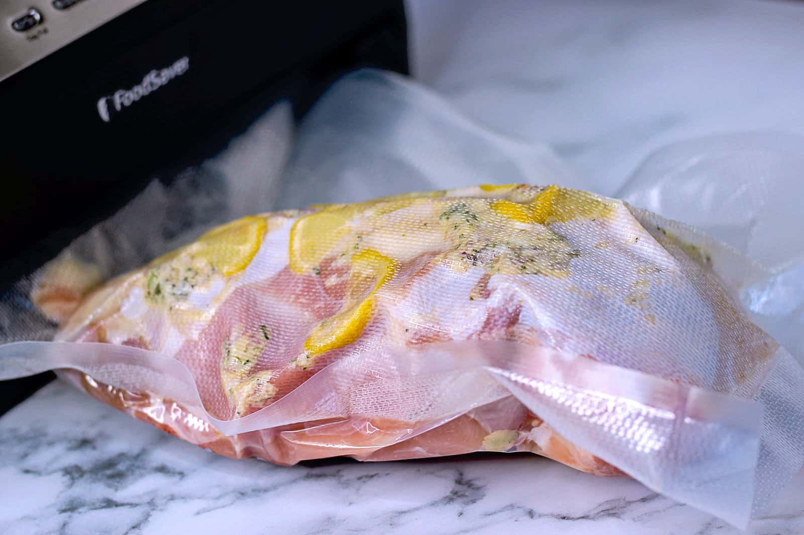 Vacuum sealed bag with Sous Vide Turkey Breast