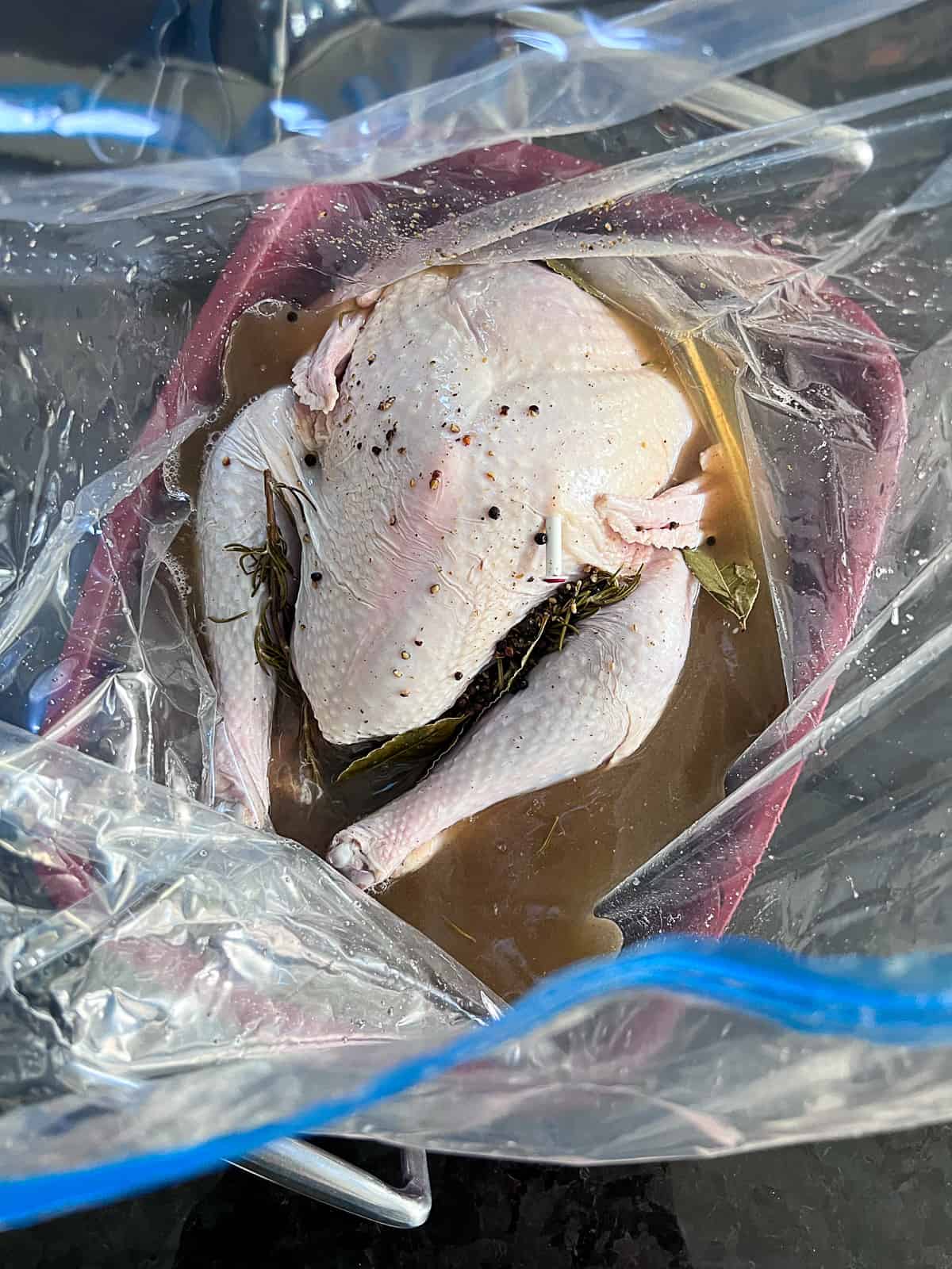 Wet Brining Turkey Inside A Bag