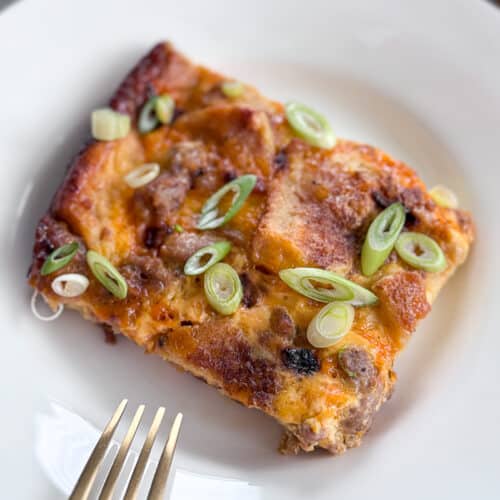 Egg and Sausage Christmas Breakfast Casserole Sip Bite Go