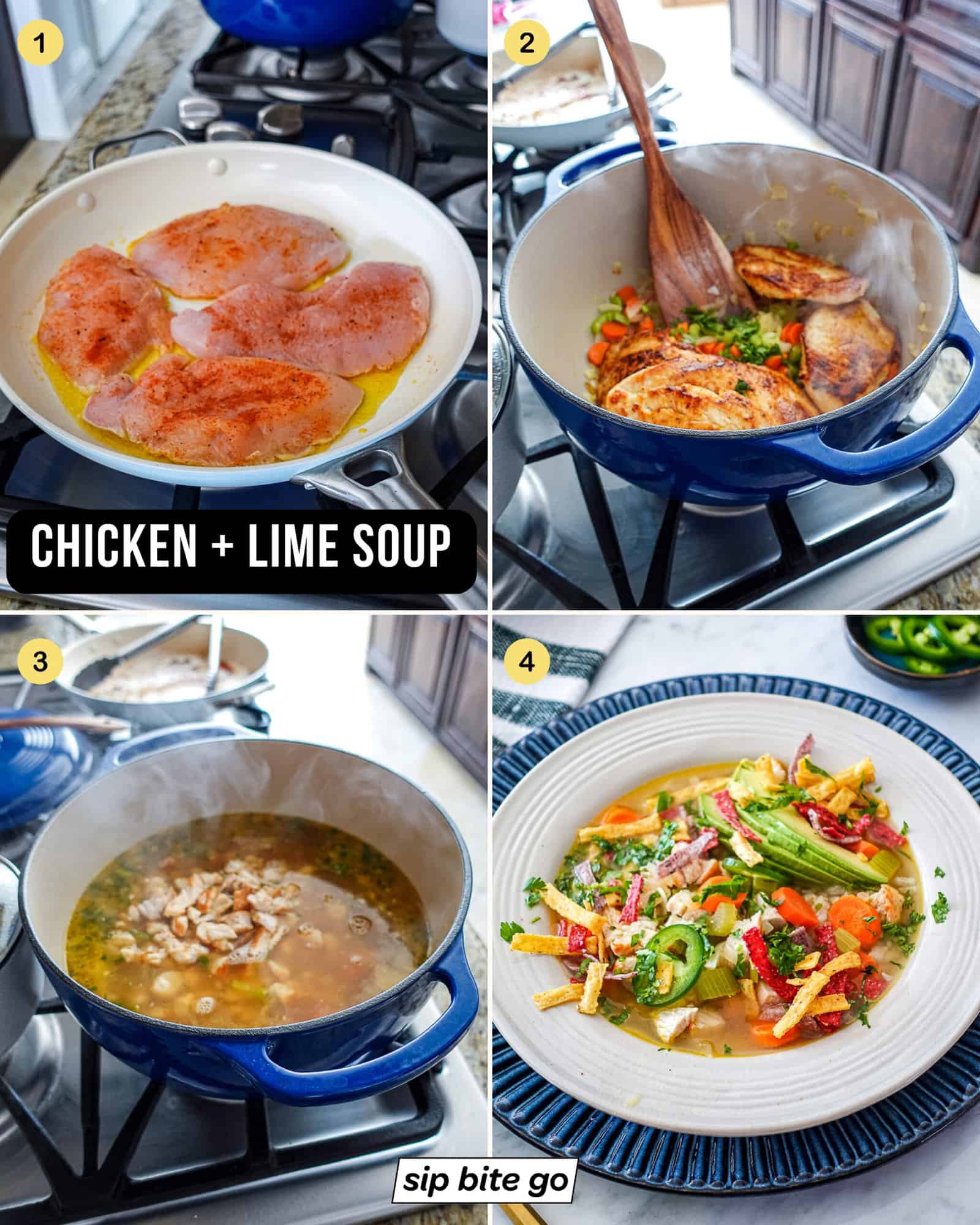 Infographic with recipe steps for cooking Chicken and Lime Soup.jpg