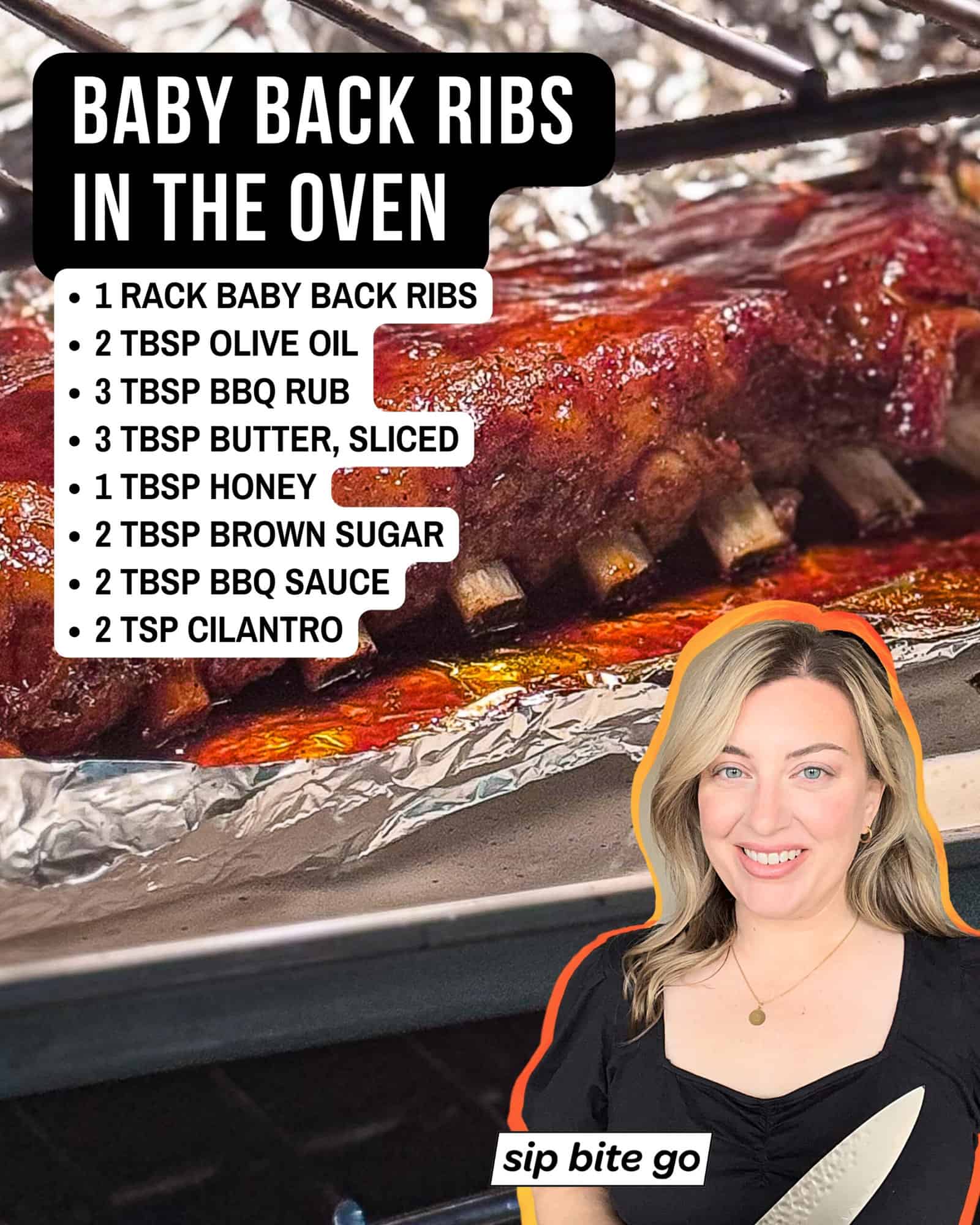 Recipe ingredients for baking baby back ribs in the oven