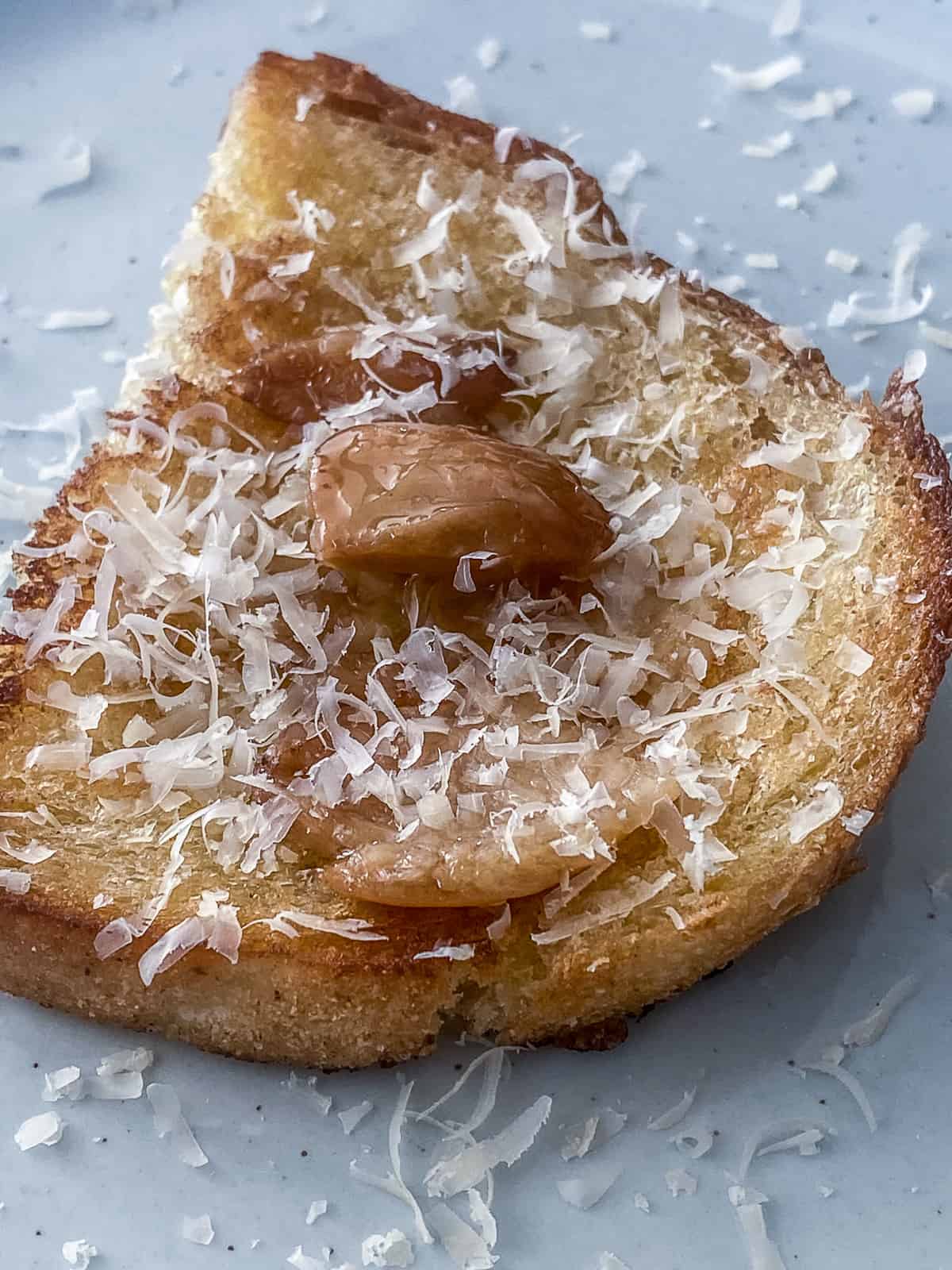 Garlic Confit on Toast with Parmesan