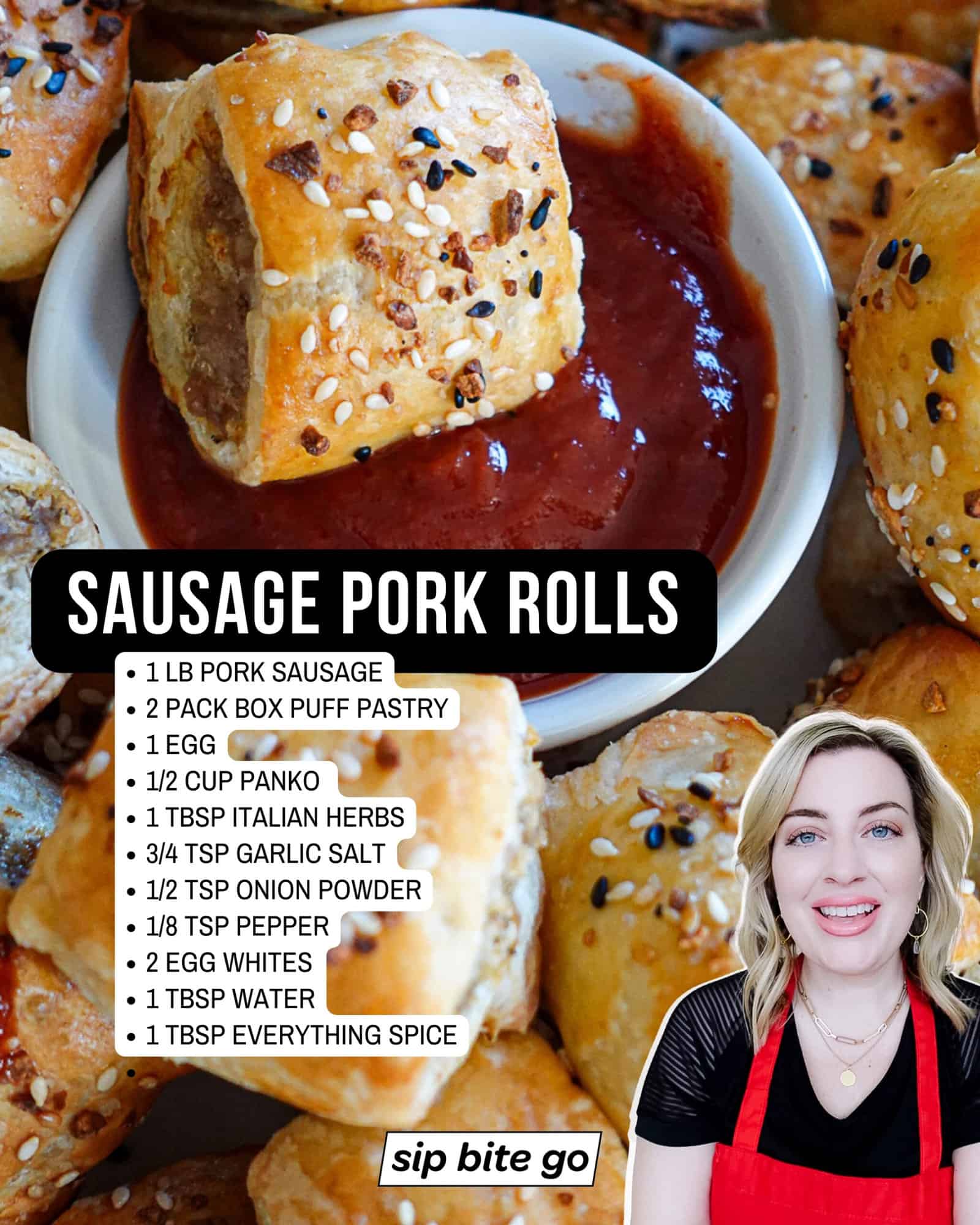 Sausage Pork Rolls with puff pastry recipe ingredients list