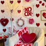 Valentine's Day Decor Idea with Entryway Foyer and text overlay
