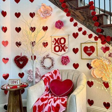 Valentine's Day Decor Entry and Foyer Stairway Banister