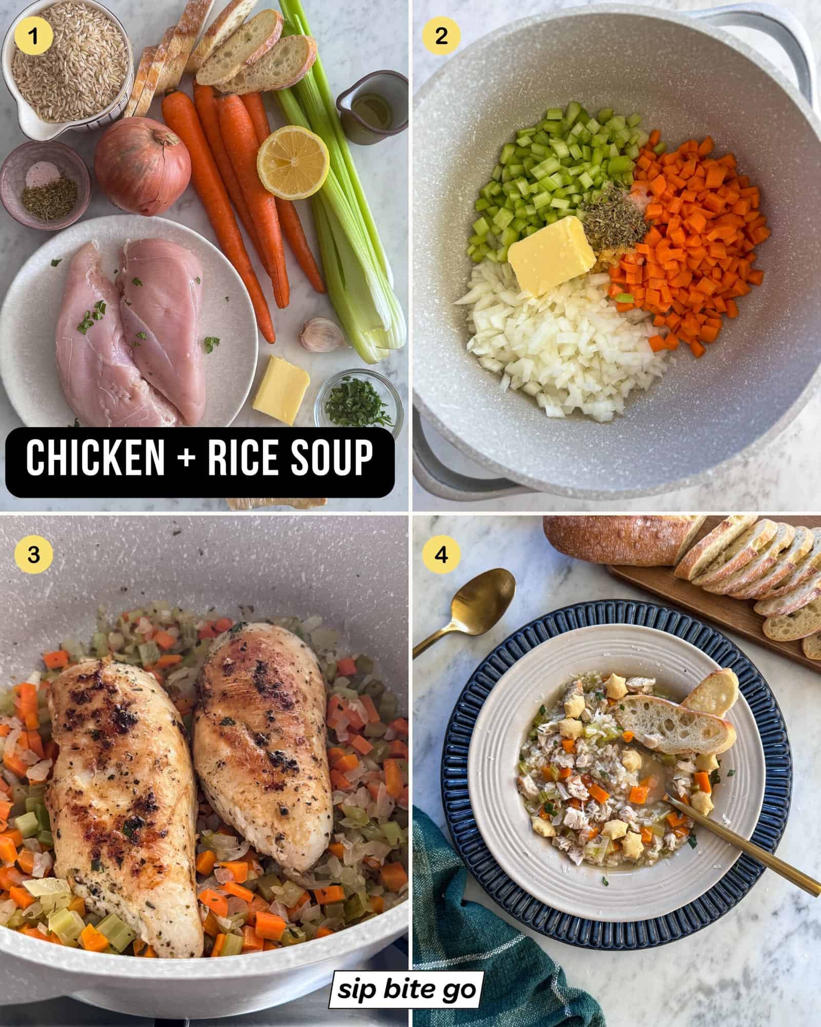 how to make chicken and rice soup step by step
