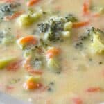Broccoli Cheddar Soup with text overlay