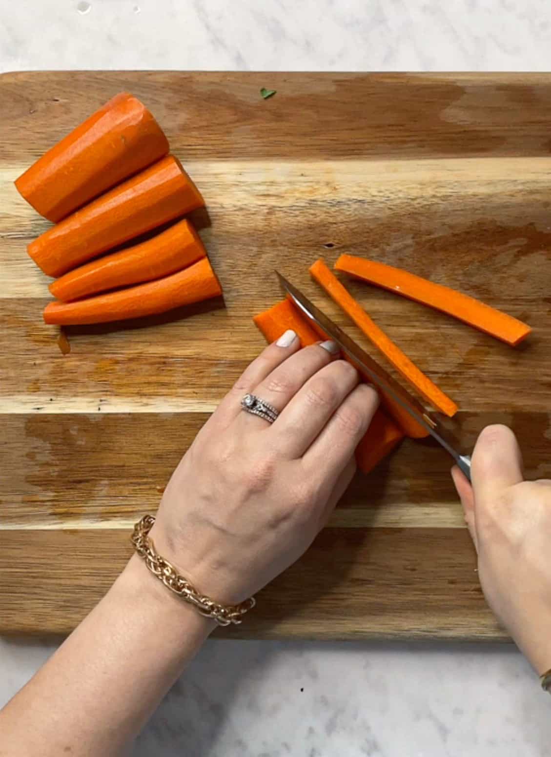 Cutting Carrot Sticks By Hand