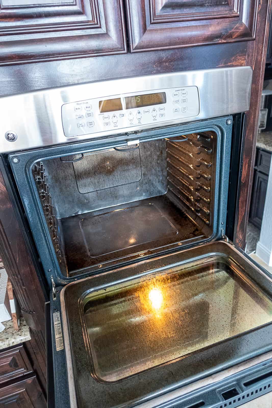 Dirty oven with grease